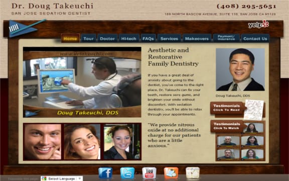 Dr. Doug Takeuchi’s dental website, with practice information, treatment links, and patient testimonials.